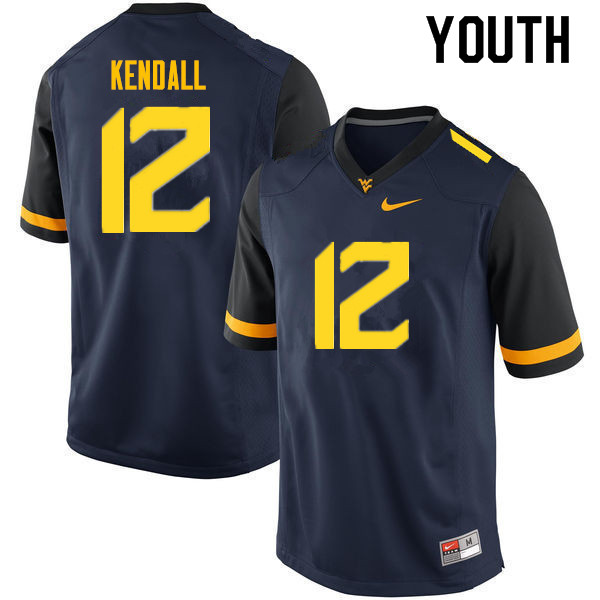 NCAA Youth Austin Kendall West Virginia Mountaineers Navy #10 Nike Stitched Football College Authentic Jersey JX23B71IX